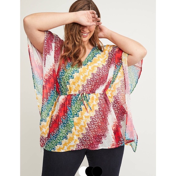 Lane Bryant Printed Chiffon Top - Size 18/20 - Picture 1 of 4